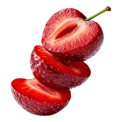 strawberry slice on transparent background