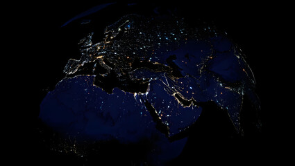 Earth at Night: A captivating view of the Earth at night, where the constellations of city lights illuminate the darkness.