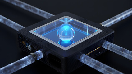 Technological Marvel: A futuristic technological device with a glowing core, showcasing innovation and advanced engineering.