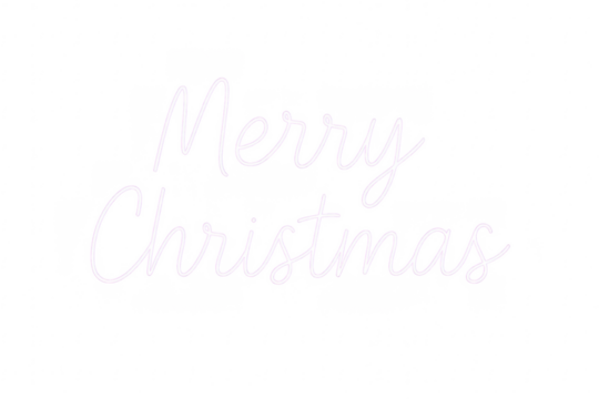 Merry christmas white cursive text with transparent background