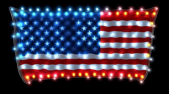 Illuminated American Flag