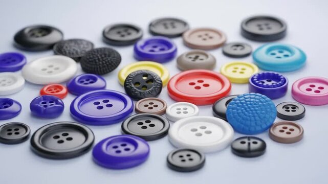 Colorful Buttons Assorted Sizes and Textures Rotating