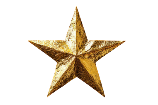 Gold Glittery Star on Black Background