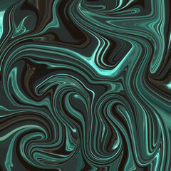 Fluid abstract swirl in emerald green tones with smooth marble texture, artistic liquid pattern background. Golden keywords: abstract, swirl, texture, pattern, artistic