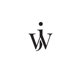 Elegant Serif Monogram Logo with Overlapping Initial Letters – Vintage and Modern Branding Design wj jw