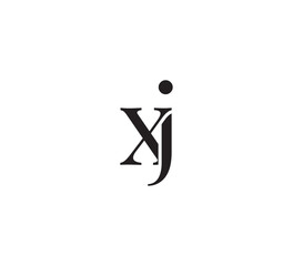 Elegant Serif Monogram Logo with Overlapping Initial Letters &ndash; Vintage and Modern Branding Design xj