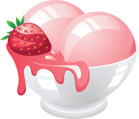 Delicious ice cream cone topped with caramel swirl and whipped cream. PNG image with transparent background (no background).