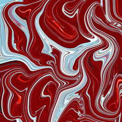 Obraz premium Dynamic red and white swirling abstract waves with fluid movement. Perfect for abstract, red, swirl, fluid, and energy-themed modern art backgrounds. 