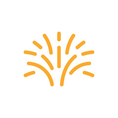 Fototapeta premium Illustration of abstract sunburst icon in yellow color against a white background