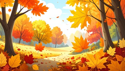 Autumnal forest path