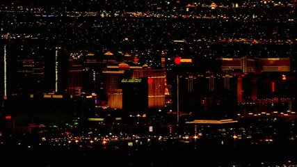 Las vegas glitters with a mesmerizing display of lights at night