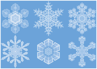 雪の結晶のバリエーションセット