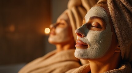 Serenity and Relaxation with Facial Masks in a Calm Spa Setting