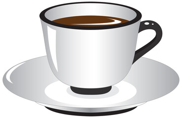 Cup of Black Coffee, PNG with transparent background (no background).
