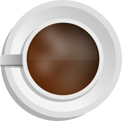 Cup of Black Coffee, PNG with transparent background (no background).
