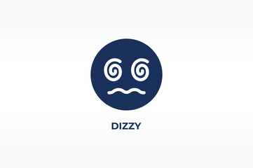 DIZZY vector, icon or logo sign isolated symbol illustration