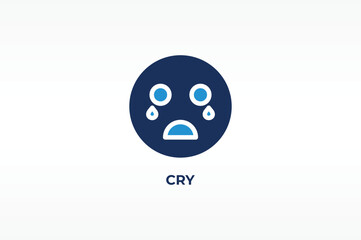 CRY vector, icon or logo sign isolated symbol illustration