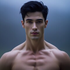 Muscular Fitness Man Posing at Gym