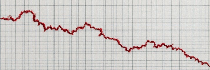 Graph Showing a Downward Trend Over Time With Detailed Markings and Grid Layout