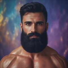 Muscular Fitness Man Posing at Gym