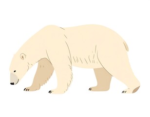 Majestic polar bear in minimalist style