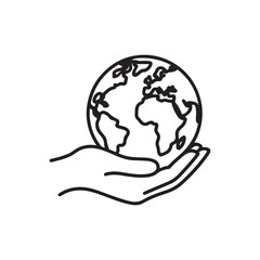 Hand Holding Earth Icon