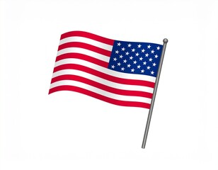 Obraz premium Illustrative Image of the United States Flag Waving Proudly on a Metal Pole