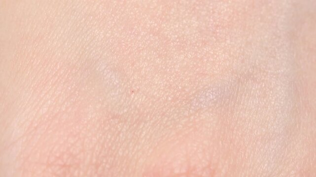 Texture of normal skin as background, closeup. Camera moving up