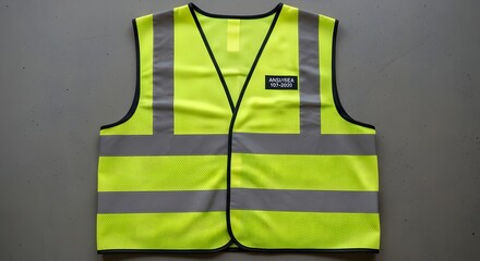 High Visibility Vest Display in Industrial Environment for Safety Gear Promotion