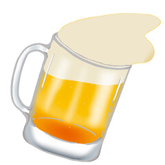 泡がこぼれるビール