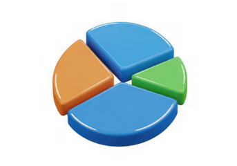 3d icon of 3d pie chart icon isolated on transparent background