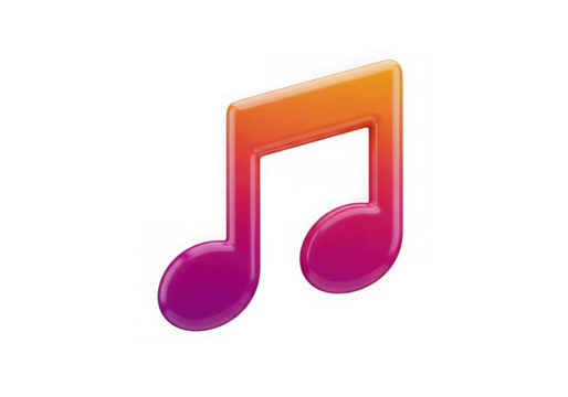 3d icon of musical note isolated on transparent background