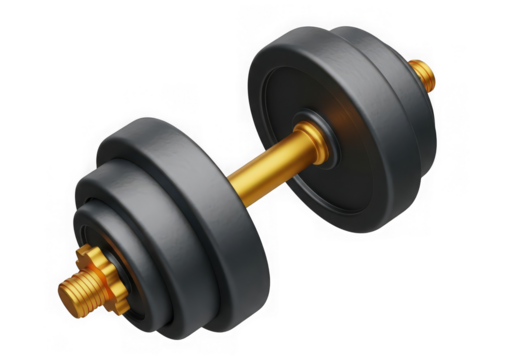 3d icon of dumbbell isolated on transparent background