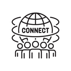 Global Connection and Teamwork Icon Design