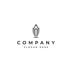 abstract flame candle wick logo line art design style