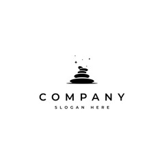 stacked stone art logo in flat vector design style