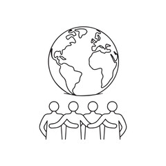 People Network with Globe and Connectivity Symbol