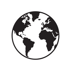 World Map Illustration Showing Continents