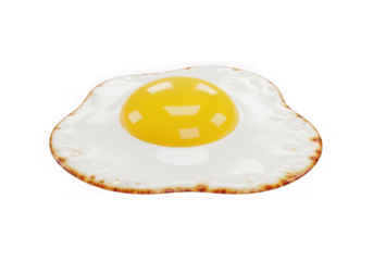 3d icon of fried egg isolated on transparent background