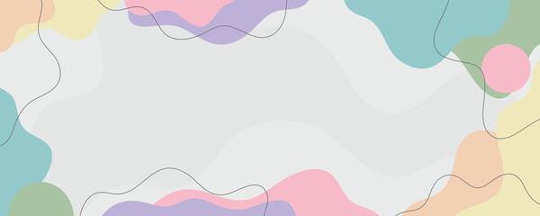 Colorful abstract background design. Hand drawn lines art template banner and cover.