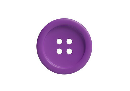 3d icon of purple sewing button isolated on transparent background