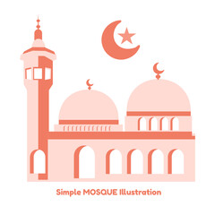 Mosque simple illustration Icon Aset