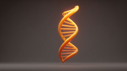 Fototapeta premium Vibrant and Dynamic Representation of DNA Helix Structure with a Bright Orange Color on a Neutral Background for Scientific and Educational Use