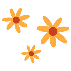 autumn flower icon illustration on transparent background