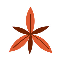 autumn leaf flat icon illustration on transparent background