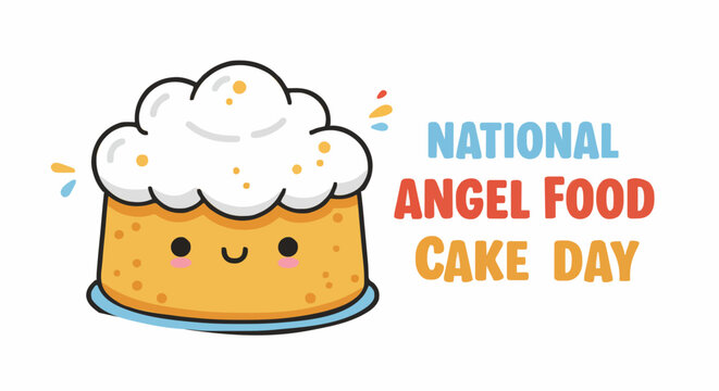 Vector illustration national angel food cake day - Powered by Adobe