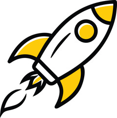 rocket launch vector on white background.eps