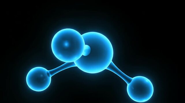 Molecular Structure A Detailed 3D Visualization of Chemical Bonds in Blue