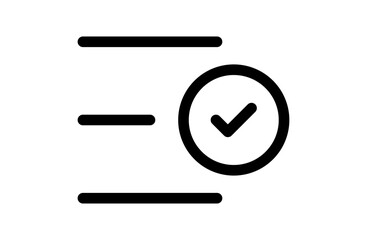 チェック付き商品リストのシンプルなベクターアイコン