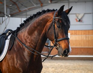 Obraz premium Majestic Equestrian Portrait in Equestrian Arena